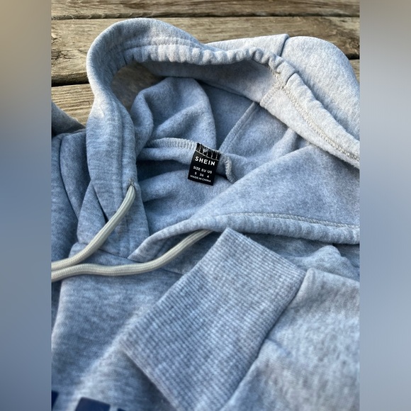 NEW Juniors NEW YORK Hoodie Sm Gray Hooded Sweatshirt Kangaroo Pocket Drawstring - Picture 5 of 10